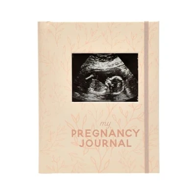 Image of Pearhead Little Bundle of Joy Pregnancy Journal, Keepsake Memory Book with Sonogram Photo, First Through Third Trimester Milestone Tracker, Blush Leaf