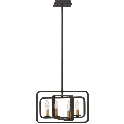 Image of Quentin 4 Light Ceiling Pendant Chandelier Bronze, E14