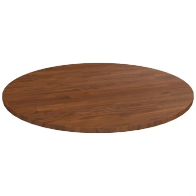 Image of vidaXL Round Table Top Dark Brown Ø80x1.5 cm Treated Solid Wood Oak
