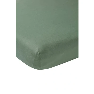 Image of Meyco Baby Plain Fitted Sheet for Cradle (Soft Jersey Quality, 100% Cotton, thanks to Elasticated Band, Breathable, Dimensions: 40 x 80/90 cm), Forest Green