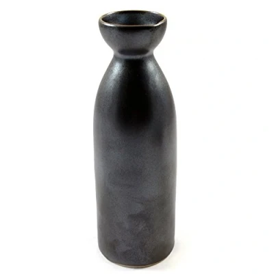 Image of Japanese Sake Bottle Jug in Matt Silver Glazed Ceramic