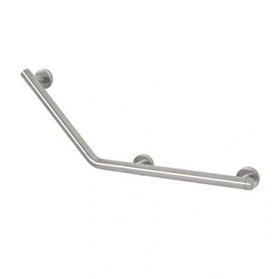 Image of Tiger Boston Comfort &amp; Safety 135º Grab Rail, Left Version, Stainless Steel Brushed, 58.7 x 23.6 7 cm