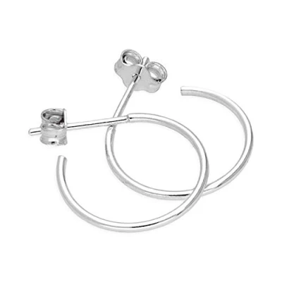 Image of Sterling Silver Open 16mm Hoop Stud Earrings