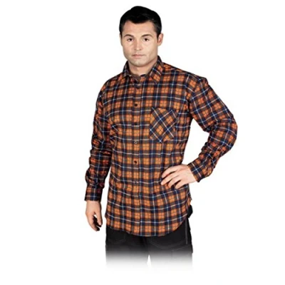Image of Reis KF GPL Protective Flannel Shirt, Navy Blueorange, Large Size