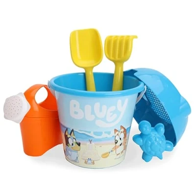 Image of Toyland® Bluey &amp; Bingo 6 Piece Bucket Spade Set With Watering Can Sand Water Play Beach Toys
