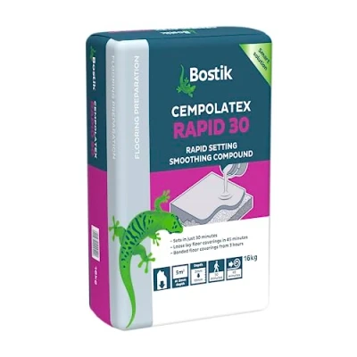 Image of Bostik 30608113 Cempolatex 30 Rapid Setting Smoothing Compound 16kg Bag, Grey