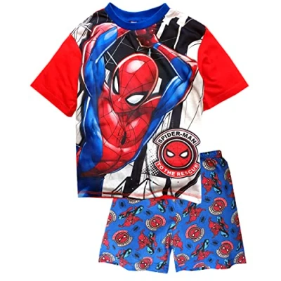 Image of Marvel Spiderman Boys Short Pyjamas Age 2 3 Years Red