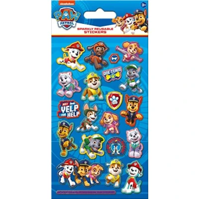 Image of Paper Projects 01.70.06.157 Paw Patrol Sparkly Reusable Stickers,Blue,small