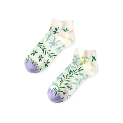 Image of Dedoles Unisex Socks for Women, Men &amp; Kids Cotton Funny Designs Football Bicycle Horses Plants Firefighter Gift Mismatched, Design: Garden Herbs, Colour: Purple, Size: 3 5 M / 2 4,5 W UK