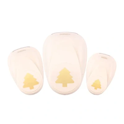 Image of Vaessen Creative Craft Paper Punch Christmas Trees 3 Pcs Various Sizes Circle Cutter for Crafting and Card Making