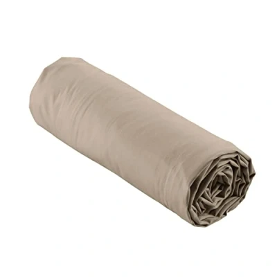 Image of douceur d&#039;intérieur, Percale Fitted Sheet 180 x 200 cm Sand