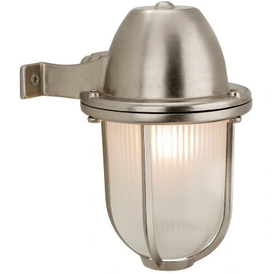 Image of Nautic 1 Light Outdoor Wall Nickel, Frosted Glass IP64, E27