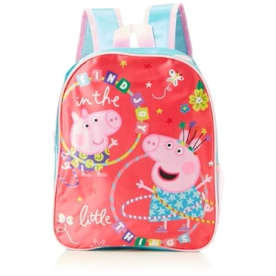 Image of TDL Girls Favourite Pig Pink Hula Backpack Childrens Character Bag Kids School Rucksack Satin Carry Bags