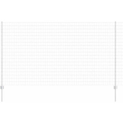 Image of vidaXL Euro Fence with 10 U Posts Silver 1,4x10 m Steel