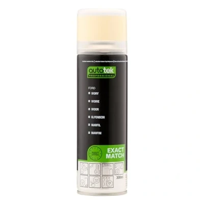 Image of Autotek Professional Exact Match Car Spray Paint, Ford Ivory Aerosol Spray, 300 ml