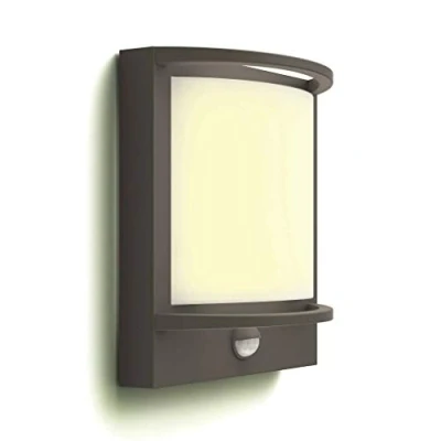 Image of Signify LED Wall Motion Sensor for Outdoor Lighting, Aluminium, Built in, Anthracite