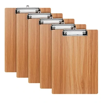 Image of A4 Clipboard,5 Pack Clipboard Folders with Low Profile Clip and Hanging Hole,A4 Wooden Clipboards Hardboard Board