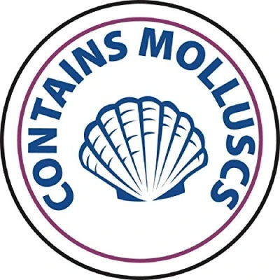 Image of 1000x Vogue Food Allergen Label Molluscs 25mm Catering Package Stickers