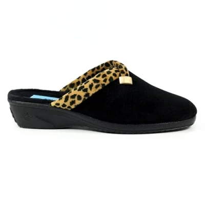Image of Lunar Womens Michelle Ocelot Slipper Black 3 UK
