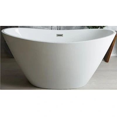 Image of Milano Irwell White 1700mm x 750mm Double Ended Freestanding Oval Slipper Bath Chrome Overflow Waste