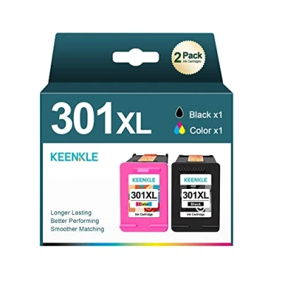 Image of KEENKLE 301XL 301 XL Cartridges Replacement for Printer Multipack Deskjet 2540 3050 2050 2544 2620, Envy 4500 5530 4630 4504 4632 4502 (Black, Colour)