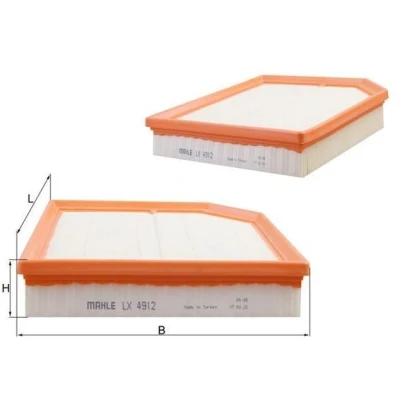Image of 31474521, 32146443 Air Filter MAHLE ORIGINAL LX 4912 50mm 242mm 250,2mm Insert VOLVO: XC40