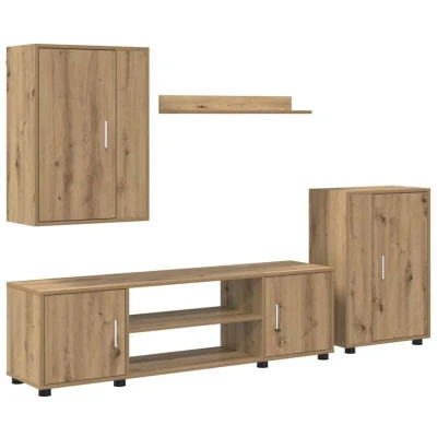 Image of vidaXL 4 Piece TV Cabinet Set pcs Artisan oak Engineered wood