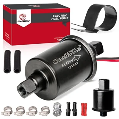 Image of CarBole Electric Fuel Pump 5 9 PSI,Universal Petrol Fit for Diesel and Gasoline with Installation Kit,Pure Copper Wire,8mm Inlet Outlet Size Compatible 12V Devices(Black)
