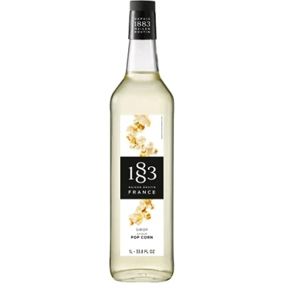 Image of 1883 Maison Routin Premium Popcorn Syrup for Coffee, Hot Chocolate &amp; Cocktails Glass 1L