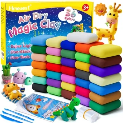 Image of Air Dry Clay, 36 Colors Modelling Clay Kit for Kid, Ultra Light Non Toxic Drying with Tools &amp; Guidebook, Arts and Crafts Kits Kids Boys Girls Toys
