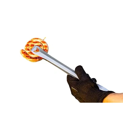 Image of FENNEK Barbecue Tongs Comes with Leather Strap and Bottle Opener Stainless Steel Made in Germany