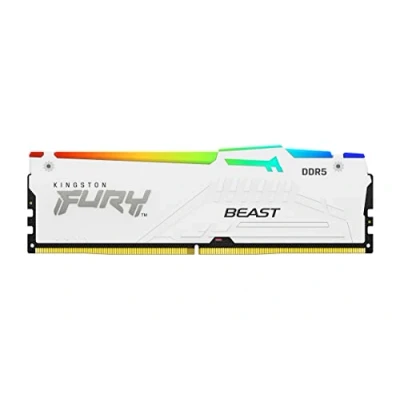 Image of Kingston FURY Beast White RGB EXPO 64GB 6400MT/s DDR5 CL32 DIMM Desktop Gaming Memory Kit of 2 KF564C32BWEAK2 64
