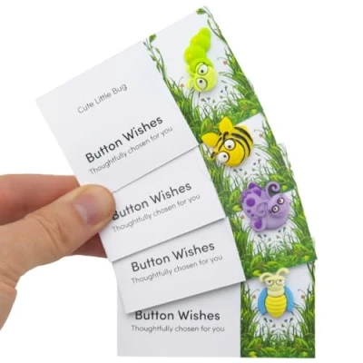 Image of Cute Little Bug Button Wishes Mini Gift Cracker Filler