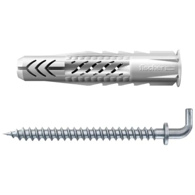 Image of fischer Universal Plug UX 8 x 50 WH with Rim &amp; Angle Hook