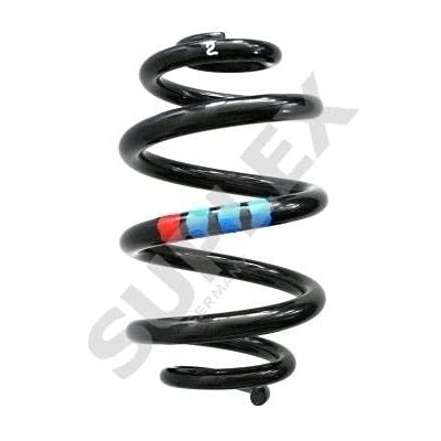 Image of 7E0511115K, 7H0511115AP, 7H0511115T Coil spring SUPLEX 39457 Rear Axle Mini Block, with inconstant wire diameter Blue (3x), Orange