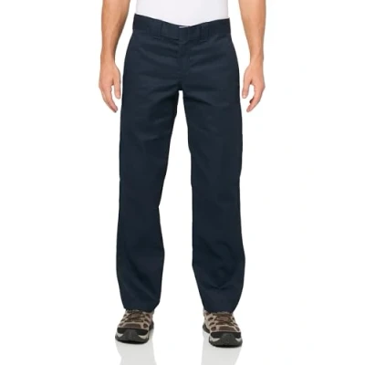 Image of Dickies Men&#039;s 873 Slim Fit Work Pants Business Casual, Dark Navy, 32W / 30L