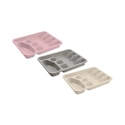 Image of MantraRaj Plastic Cutlery Tray Kitchen Organiser for Drawers and Surfaces With Multiple Compartments Utensil Storage Spoons Forks Knives, Perfect Home Office X 1 Random Color Sent