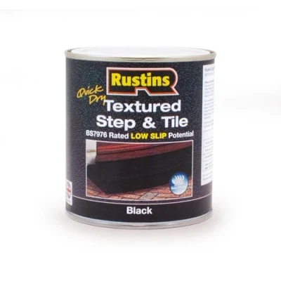 Image of RUSTINS Textured Step &amp; Tile Paint 500ml Black