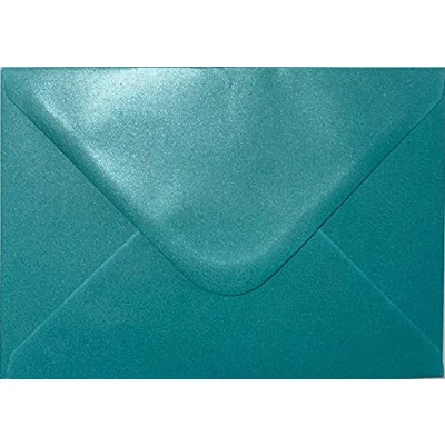 Image of 6&quot; x (155x155mm) Sqaure Coloured Envelopes for Greeting Cards Wedding Invitations &amp; Crafts Pack of 25 (Pearl Turquoise)
