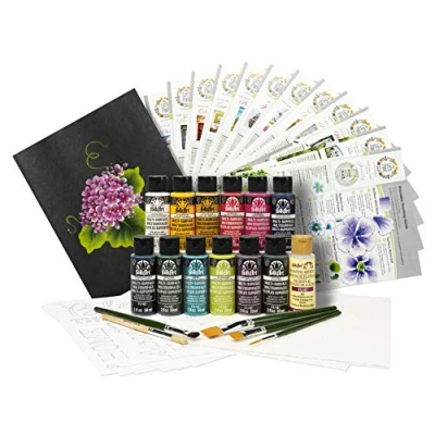 Image of FolkArt Let&#039;s Paint One Stroke Home Town Kit, 39 PC, Acrylic, Assorted