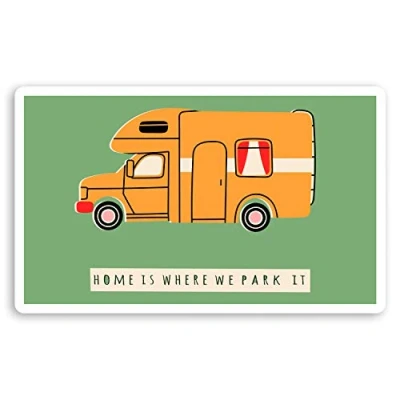 Image of 2 x 10cm Camper Van Home Vinyl Stickers Positive Quote Cute Sticker #29119