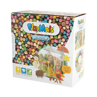 Image of PlayMais Window Autumn/Winter Craft kit for Kids from 3 Years I 2300 Colored Mosaic Format Natural Toy stimulates Creativity &amp; Motor Skills Gift Girls Boys