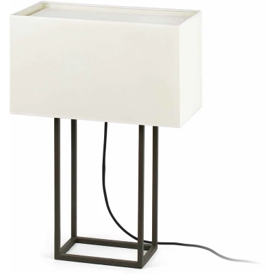 Image of Vesper 2 Light Table Lamp Brown with Beige Shade, E27