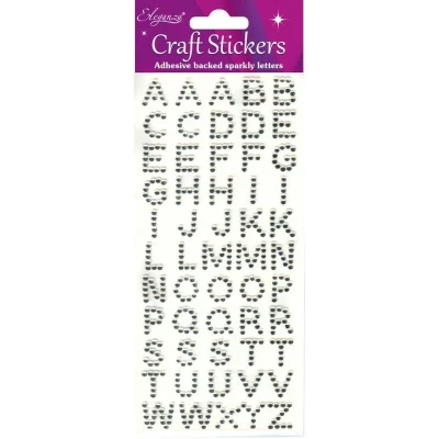 Image of Oaktree Crafts Eleganza Alphabet Stickers, Clear/Silver Number 43,16.5 x 7.6 0.2 cm