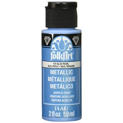 Image of FolkArt Metallic Acrylic Paint in Assorted Colors (2 oz), 6102, 2 Ounce Blue Pearl