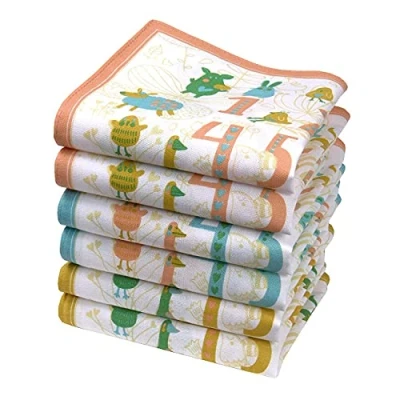 Image of merrysquare Child handkerchiefs 100% Cotton 6 units 10&quot; square Numbers Model