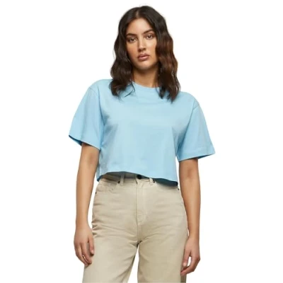 Image of Build Your Brand Women&#039;s Ladies Short Oversized Tee T Shirt, Baltic Blue, Large