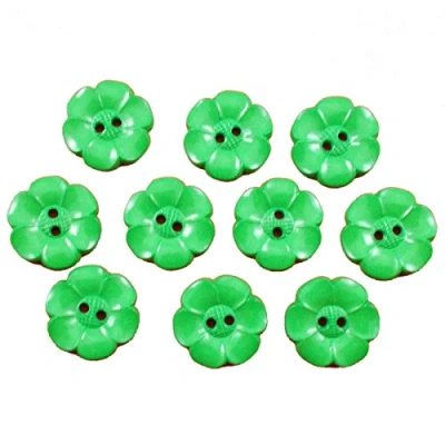 Image of Large Daisy Flower Feature Button 22mm Pack of 10 (Green)