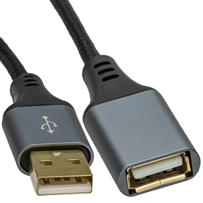 Image of kenable PRO Metal USB 2.0 24AWG High Speed Cable EXTENSION Lead A Plug to Socket 1m [1 metres]