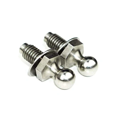 Image of 2 x Reinforced Ball Pins for Gas Strut Tailgate Front Flap 10 mm Head M8 Thread Stainless Steel